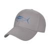 Fashion Cute Albacore Tuna Fish in Aegean Blue and White Curved Brim Baseball Cap Fashionistas Summer Cap