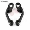 Motorcycle 1-1/4" Highway Engine Guard Matte Black Foot Pegs Mount For Harley Dyna Fat Bob Softail Sportster XL 1200