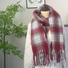 Высококачественный клетчатый шарф в корейском стиле: Теплая, Утолщенная Шаль, Похожая на Кашемир, для Студентов и Пар
