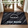 Crystal Velvet Square Rug Custom NameMAN Truck Pattern Non Slip Home Floor Decor Rug
