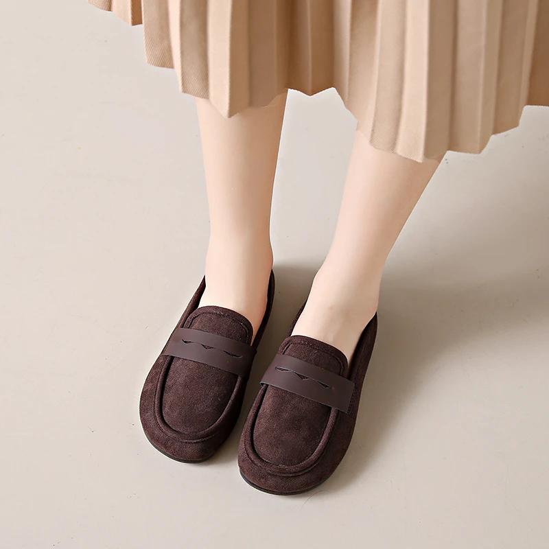 Обувь женская 2024 Брендовые женские туфли на плоской подошве без застежек Модные повседневные туфли на плоской подошве с круглым носком Горячая распродажа Большие размеры Плоские туфли на низком каблуке Zapatos Mujer