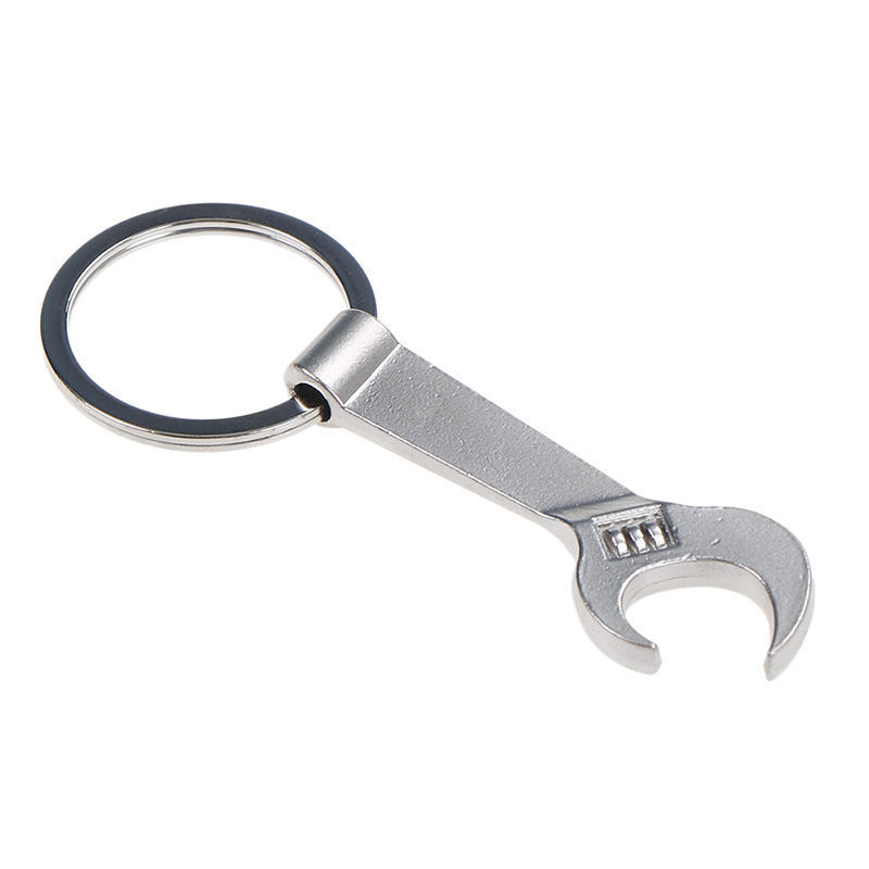 Eco-Friendly Silver Wrench Portable Wrench Bottle Opener Keychain