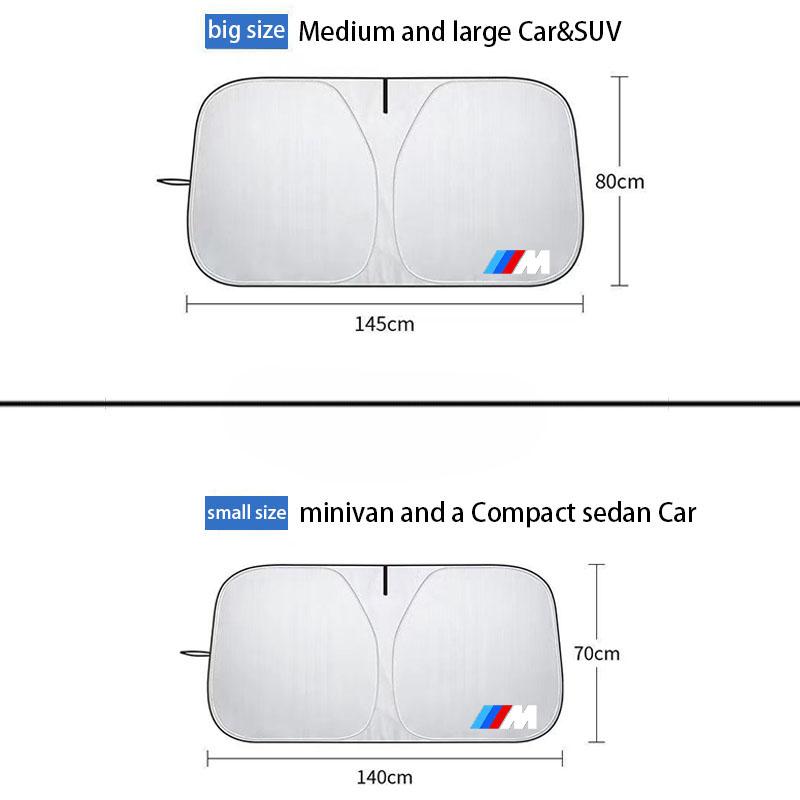 DLCP9 Car Sunshade Cover Windshield Visor Protector Cover Foldable For BMW M Power X1 E84 X3 F25 X5 E53 X6 E71 IX3 I3 320i 330d M4 1 3