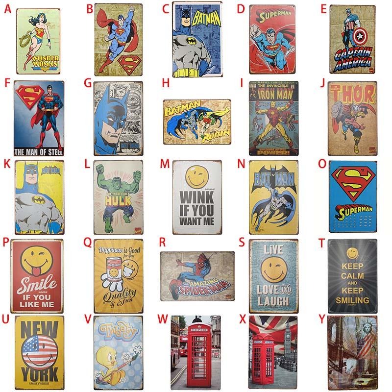 Premium Quality Creative Cartoon Superhero Tin Sign For Bar Pub Home Wall Decor
