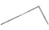 Shinwa Sokutei Curved Ruler, Silver, 1 Shaku 6 Sun, Inner Fit Crane and Turtle, Carpenter's, Square Scale On Back, Red Numbers, 10340