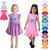 5192 Kids Girls Steal a Brainrot 67 Six Seven Printed Ruffle Short Sleeves Casual Dress