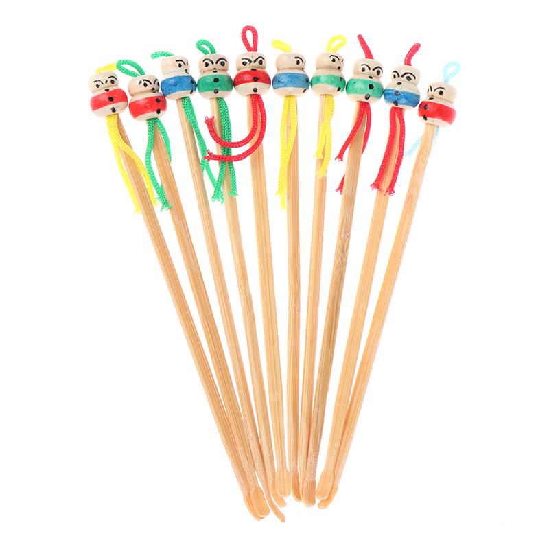 Натуральная бамбуковая ложка для уха ручной работы, креативная кукольная голова, грибная ложка