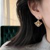 Серьги-подвески с кисточками из жемчуга в форме веера из листьев гинкго для женщин - Легкие, Роскошные, Высококлассные Акцентные Украшения
