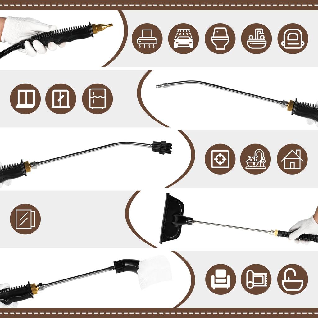Пароочиститель JIAWANSHUN Высокотемпературный паровой очиститель высокого давления 110 В 2500 Вт Легкий, дезодорирующий Без резервуара для воды в основном блоке