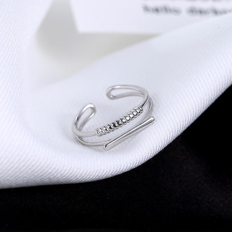 Banyan Tree S925 Silver Adjustable Double-Layer Cold Style Ring for Women