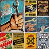 Vintage Metal Tin Signs My Garage My Rules Retro Wall Decor Plaque for Game Room Cafe Garage Club Bar Pubs Iron Painting D