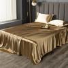 Glossy Satin Silk Bed Sheet With 2 Pillowcase Twin/Full/Queen/Top Sheets Solid Color Flat Bed Sheets Smooth Bed Sheet Sets