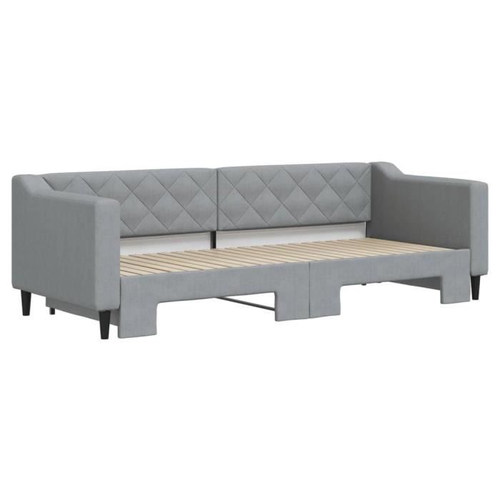 VidaXL Daybed with Trundle Bed Light Grey 80x200 Cm Fabric 3197421