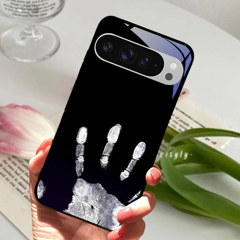 Модный Стеклянный Чехол для Google Pixel 8a Чехол Pixel8 Pro Жесткий ПК Закаленное Стекло Черный Чехол для Телефона Для GOOGLE PIXEL 8 Защитные Чехлы
