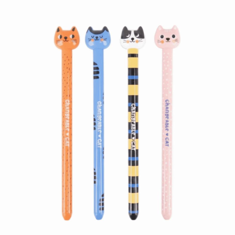 Kawaii Style Cat and Dog Gel Pens Pull-Out Fine Tip Writing Pens Black Ink 0.5mm Stationery Pens Children Gift