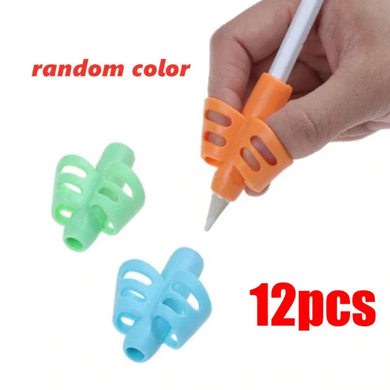 3-12pcs Children Writing Pencil Pen Holder Kids Learning Practise Silicone Pen Aid Grip Posture Correction Device for Students