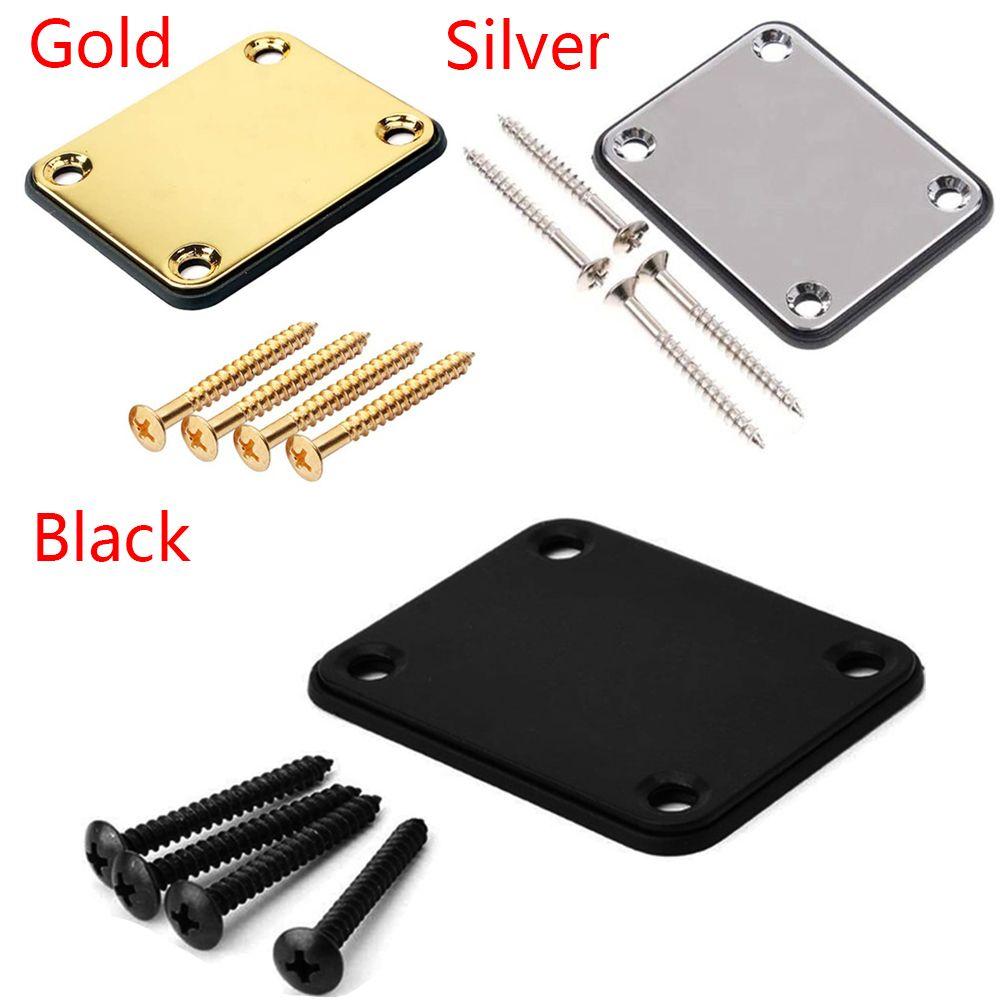 Gold Mounting Plate With Screws Parts Guitar Neck Plate Joint Back Electric ST