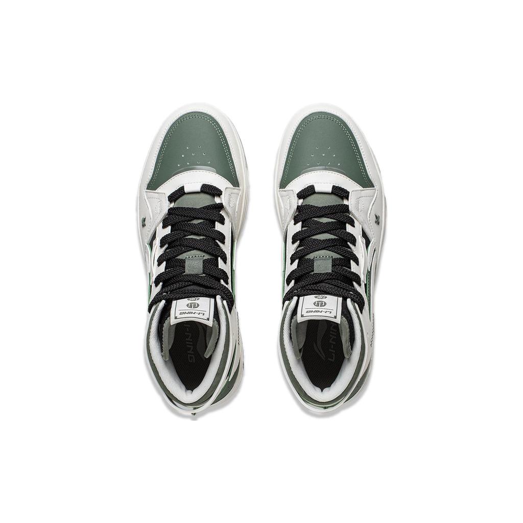 Li Ning Mountain Original 2.0 повседневные универсальные высокие кроссовки для скейтбординга мужские кроссовки белые зеленые AGCT291-2