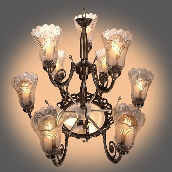 9+3 Light Black Portuguese Style Jhoomer Chandelier For Home Decor