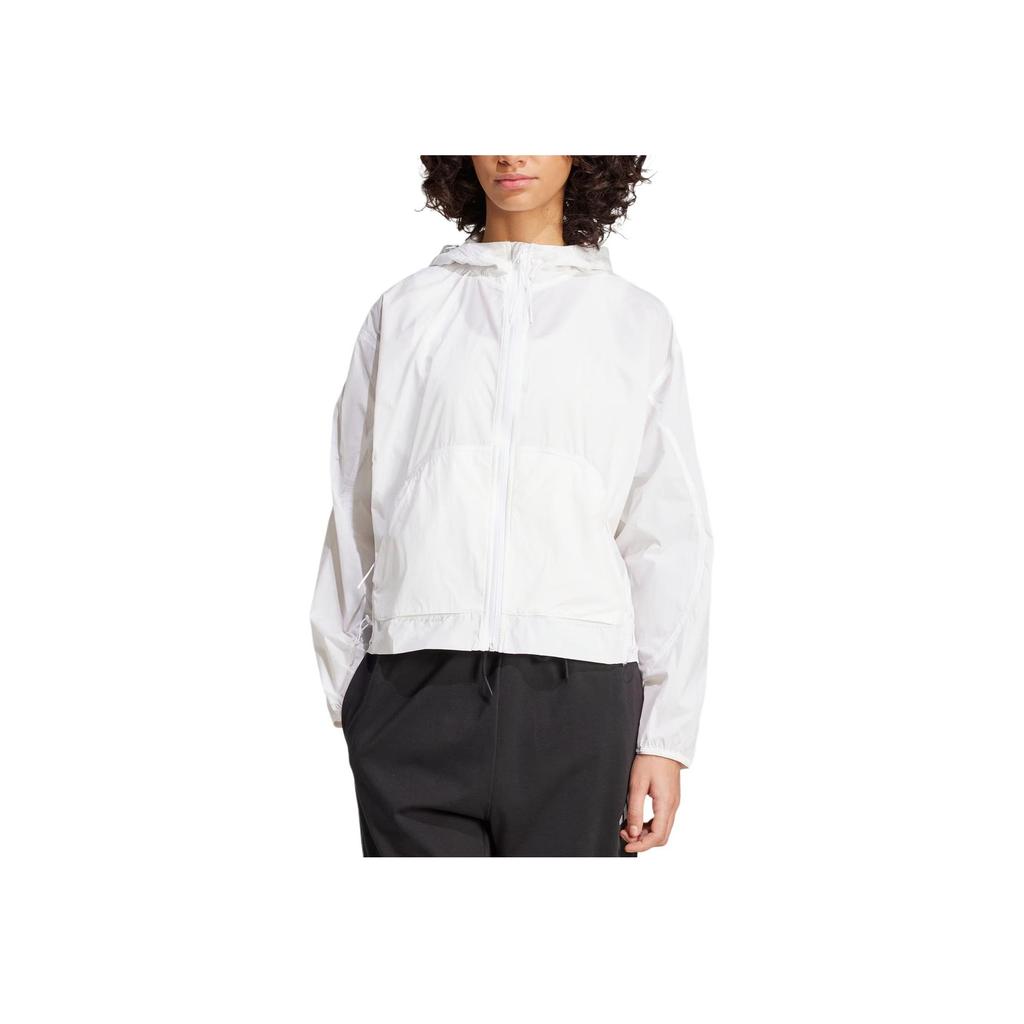 Adidas City Escape Windbreaker Sports Casual Hooded Long Sleeve Jacket Women Jacket White JP0464