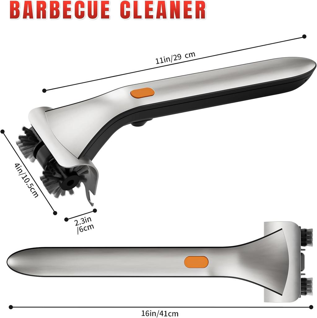 Electric Grill Brush Grill Cleaner Automatic Steam Grill Brush Rotating Brush Cleaner with Stainless Steel Bristles
