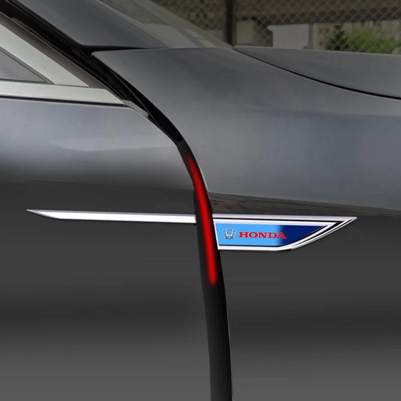 FIQ1 2Pcs Metal Blade Emblem Badge Sticker Side Doors Fender Decal for Honda CITY CIVIC Mugen INSPIRE XRV CR-V URV Fit Type R Vezel