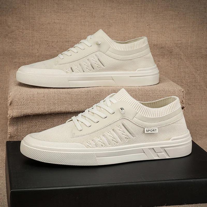 Summer Casual Sneakers For Men Breathable Loafers Lightweight Round Head Solid Colour Non-Slip Flats Zapatillas Para S