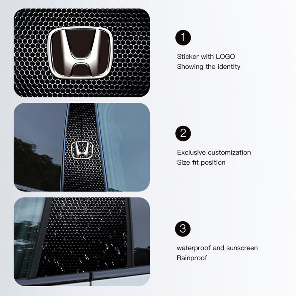 Car B Pillar Stickers 2PCS Anti-Scratch Scratch Cover Window Trim Decal for Honda Civic Type R Accord CR-V Fit HRV Auto Parts ajt256