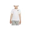 Logo Print Round Neck Pullover Short Sleeve T-Shirt Kids Tops White DQ4251-100