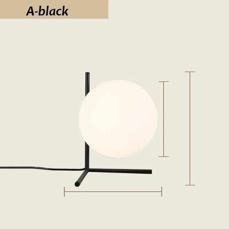 Modern Minimalist Glass Household Table Lamp Nordic Creative Personality Bedroom Bedside Lamp Hoom Decoration Ball Desk Light