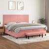 3137748 vidaXL Divan Bed with Mattress Pink 200x200 Cm Velvet
