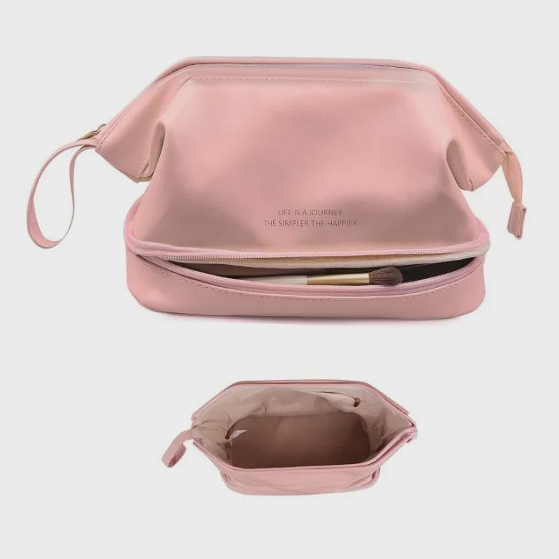 Double-Layer Waterproof Cosmetic Bag - Large Capacity, High-End, Multi-Function Storage