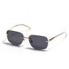Ruiao Rimless Sunglasses UV400 Fashion Square Metal Glasses for Men Women Designer Man's Brand Sun Glasses Shades for Outdoor