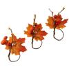 6Pcs Fall Themed Fall Napkin Ring Yellow Maple Pumpkin Napkin Ring  Table Decoration