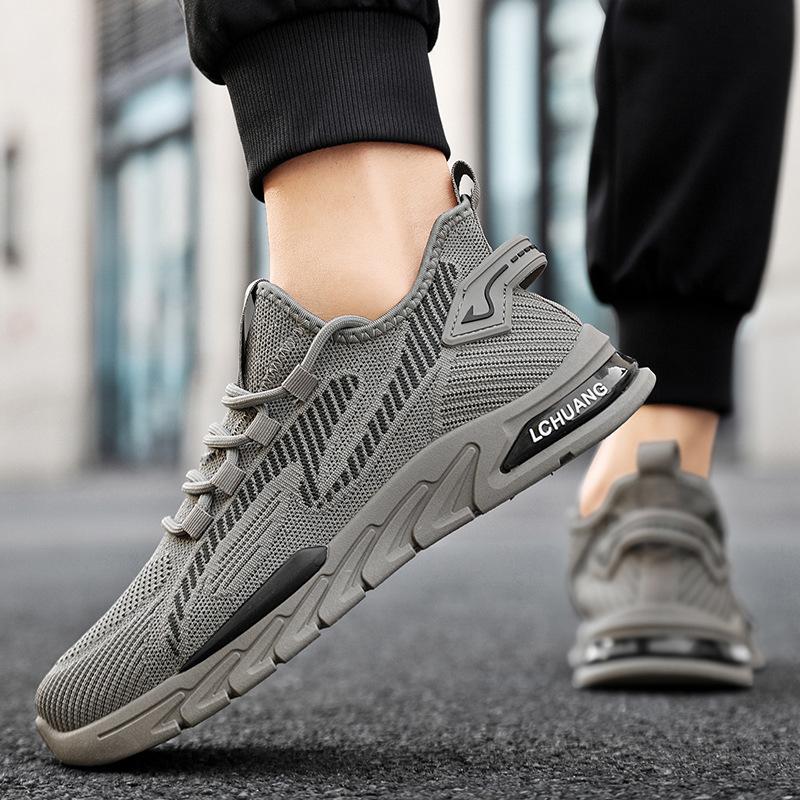 Весна 2025 Новая Мода Универсальная Повседневная Сетка Летающее Плетение Мужская Обувь Дышащая Тренд Мягкая Подошва Легкая Спортивная Тренд Обувь