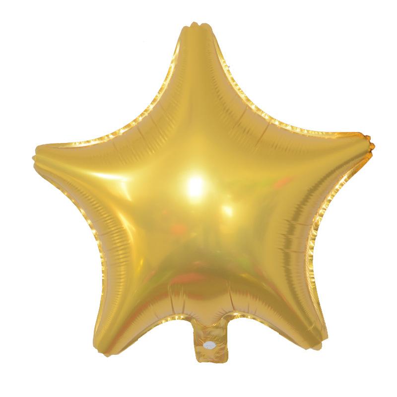 18-Inch Light Version Of Pentagram Aluminum Film Balloon Solid Color Star Balloon Aluminum Foil Birthday Party Decoration Arrangement