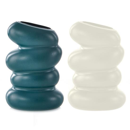 Flower Vase High Durability Smooth Edge Shatterproof Modern Table Spiral-Shaped Flower Vase Centerpieces Decoration