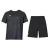 Crew Neck Pullover Short Sleeve Top And Elastic Shorts Casual Sports Set Men Sets 24500510-001+22500214-001