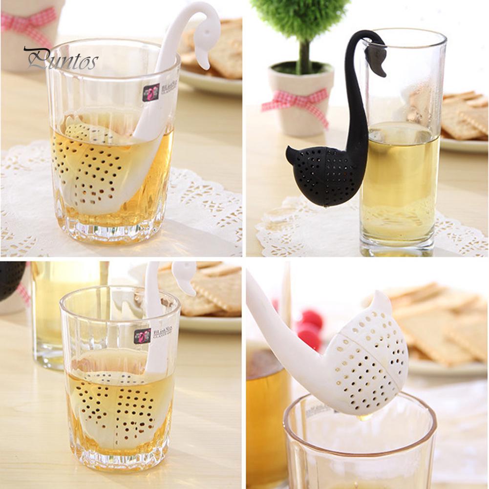 Puntos Silicone Creative Swan Hooking Tea Infuser Strainer Filter Diffuser Drink Tool