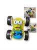 Yellow Stunt Car 12 Large Wheels Translucent Car for Kids