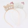Zinc Zinc Alloy Birthday Gift Female Jewelry Birthday Queen Headband Birthday Hair Hoop Crown