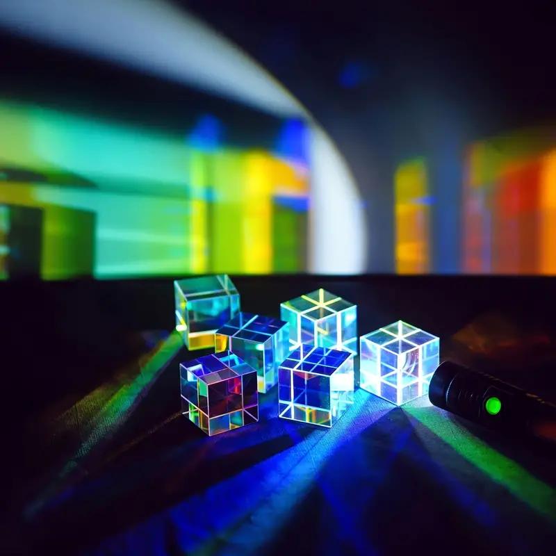 1 шт. солнечный стеклянный призма-куб, оптическая RGB призма дисперсии, для преподавания физики, исследований, образования в области декоративного искусства