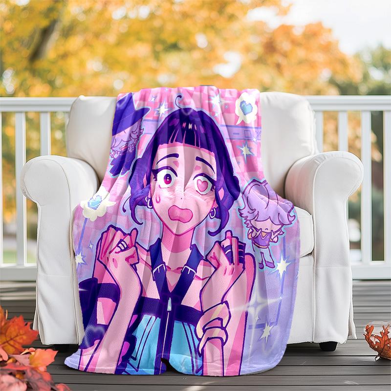 1pc KPop ZOEY5 Theme Blanket - Digital Print, Polyester, Cozy for All Seasons, Perfect for Outdoor, Camping, and Travel