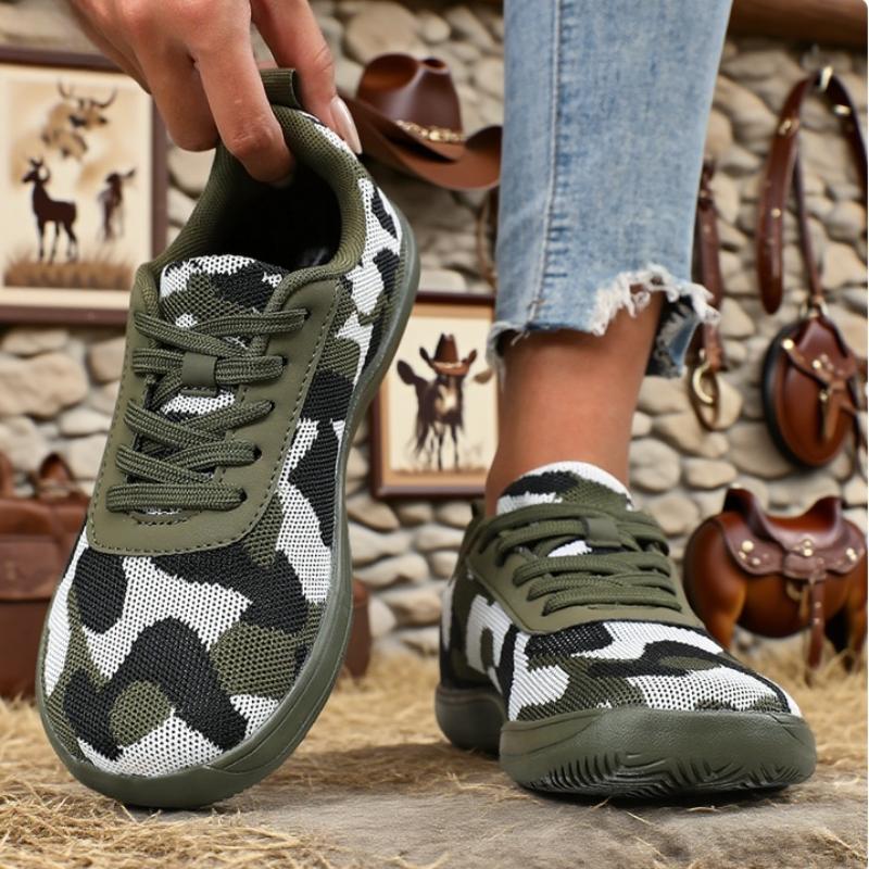 Camouflage Hiking Shoes For Women Wide Last Breathable Work Shoe Foldable Portable Shape Natural Original Texture Sneakers Women
