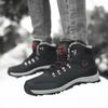 Men's Plush Hiking Shoes Waterproof PU Leather Outdoor Sneakers Male Non-slip Casual Sports Shoes Winter Warm Cotton Shoes