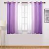Faux Grommet Light Filtering Semi Sheer Gradient Window Curtain