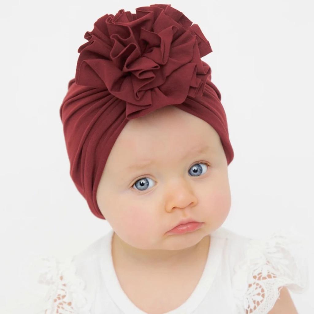 Fashion Baby Muslim Turban Hat Elastic Headband Cute Knot Bonnet Hijab Cap