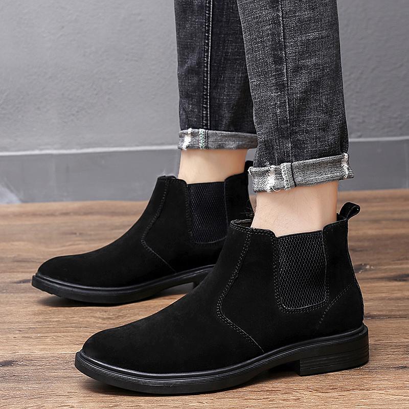 Новейшие мужские ботинки, классические модные ботинки Chelsea Frosted Suede, мужские повседневные ботинки, роскошные брендовые теплые зимние ботинки, осенне-зимние ботинки