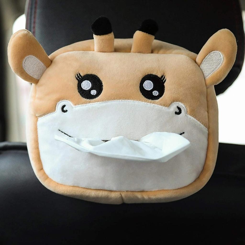 Cute Cartoon Plush Tissue Box Holder: Add A Fun Touch To Your Car Interior!