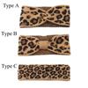 New Hair Styling Winter Warm Bowknot Turban Leopard Headwear Crochet Head Wrap Knitted Headband